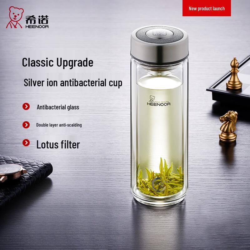 Xinuo Double-Layer Glass Travel Bottle with Filter Lid