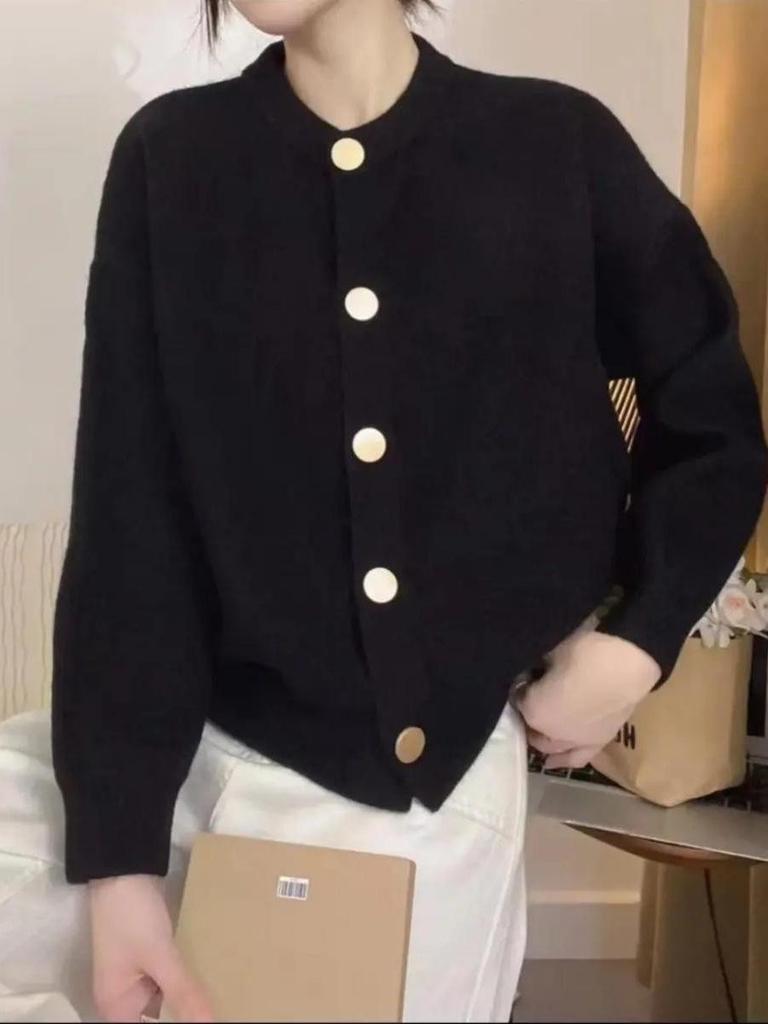 2025 Koreanischer Stil Rundhals Einfach geknöpfter Strick-Cardigan - Frühling bis Winter zu tragen