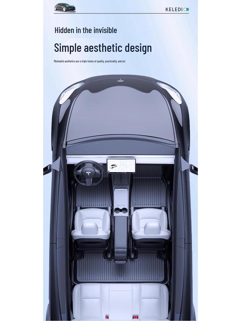 Tesla Model 3/Y Trunk & Rear Seat TPE Mat - Baby Safe