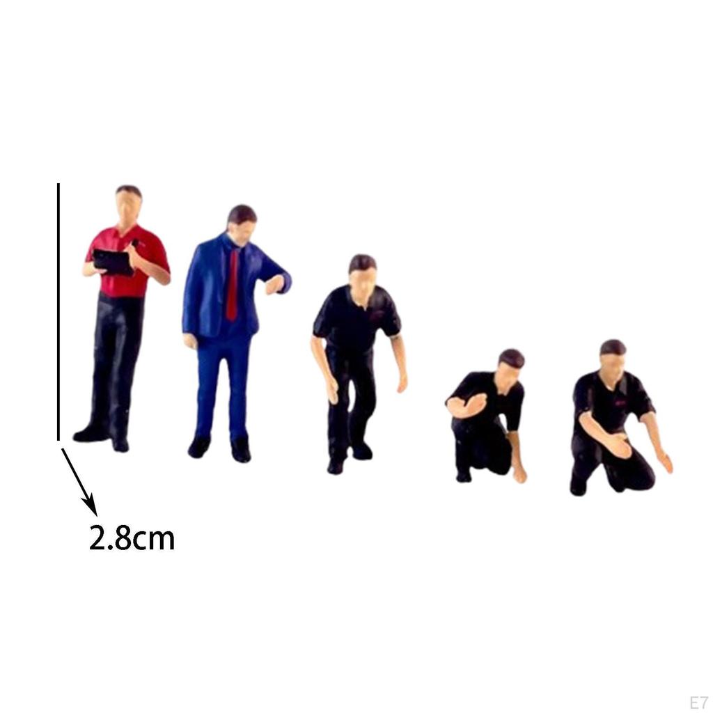 5 Pieces 1/64 Scale Diorama Figures Miniature Scene Hobby Character Repairman for Desktop Ornament