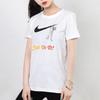 Nike Slogan Logo Solid Color Training T-Shirt Women Tops White DA2481-100