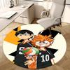 1pc Haikyuu! Volleyball Anime Round Carpet  Office Chair Mat, NonSlip Rug for Home Decor, Seasonal Gift, Suitable for Office