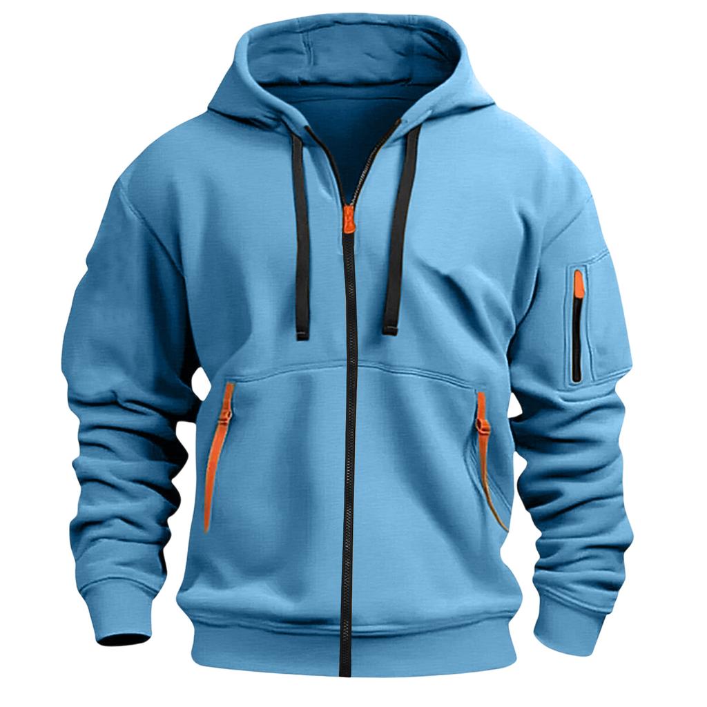 Übergroßer Reißverschluss Hoodie Herren Hoodies für Herren Herren Hoodie mit durchgehendem Reißverschluss und verstellbarem Kordelzug Hoodies für Herren