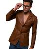 New European and American men's PU leather jacket slim lapel trendy versatile locomotive leather jacket men's autumn