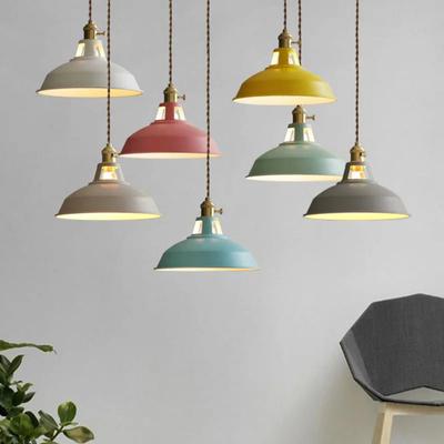 Neue Eisen Pendelleuchte 26cm Bunt Restaurant Küche Deckenleuchte Vintage Hängender Lampenschirm Raum Dekorative Lampen