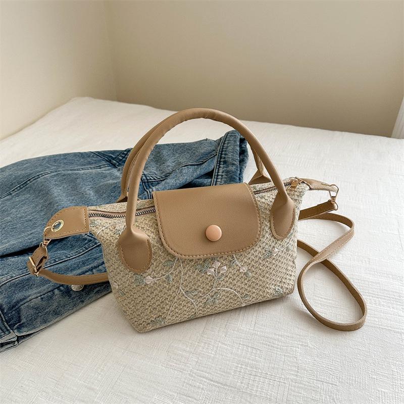 

Женская новая красивая пляжная сумка через плечо с плетеной соломенной плетеной сумкой с высоким внешним видом и сумка для отдыха на открытом воздухе