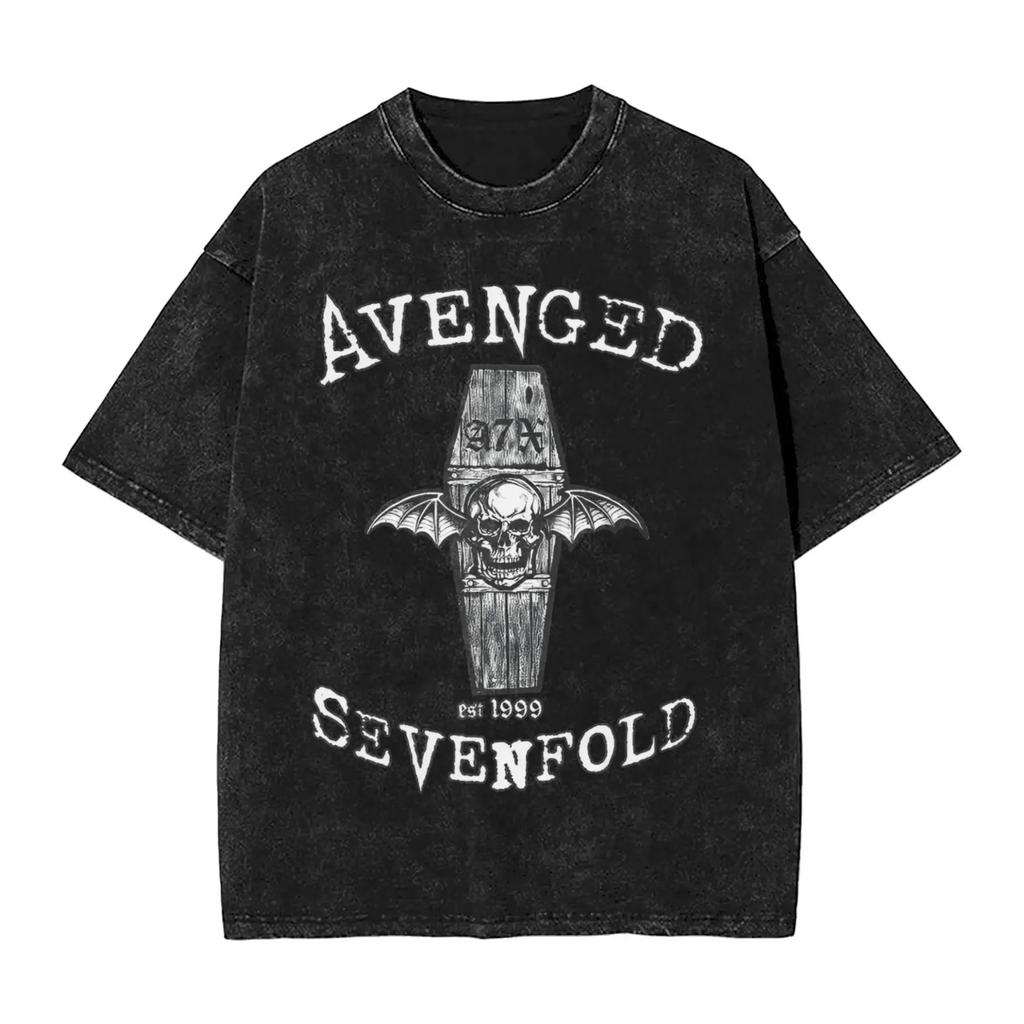 Avengeds Metal Band Graphic TShirts Cotton Unique TShirt Crew Neck Sevenfolds Graphic Printed Tee Shirt Short Sleeve Clothing