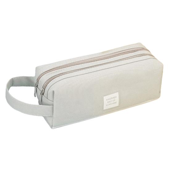 Schreibwaren-Etui mit Reißverschluss, Stift- und Bleistiftschicht, doppelte Canvas-Tasche, Schulaufbewahrungstasche