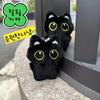 Scarf Included Big-Eyed Black Cat Lucky Keyring Cute Gift Cat Doll Bag Charm