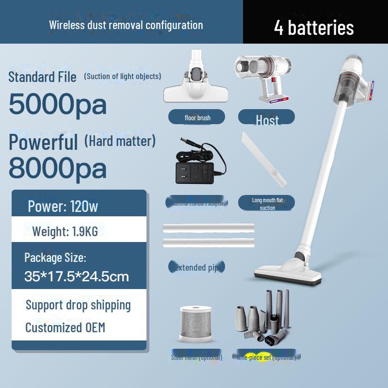 High-Suction Handheld Wireless Vacuum Cleaner for Dog Hair and Home