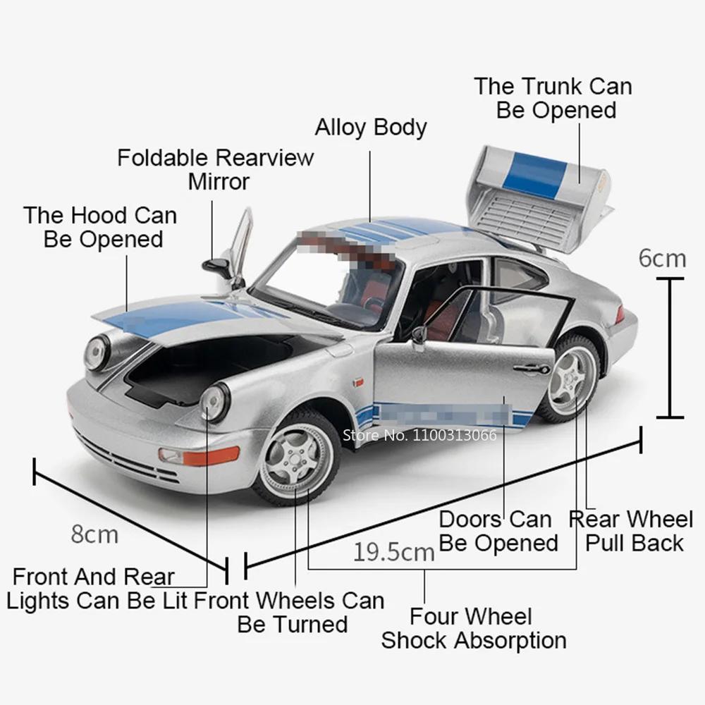 1:24 964 Cayenne S Alloy Models Cars Diecast Toy Doors Opened Vehicles Models Wheel Pull Back Sports Car Kids Festival Present