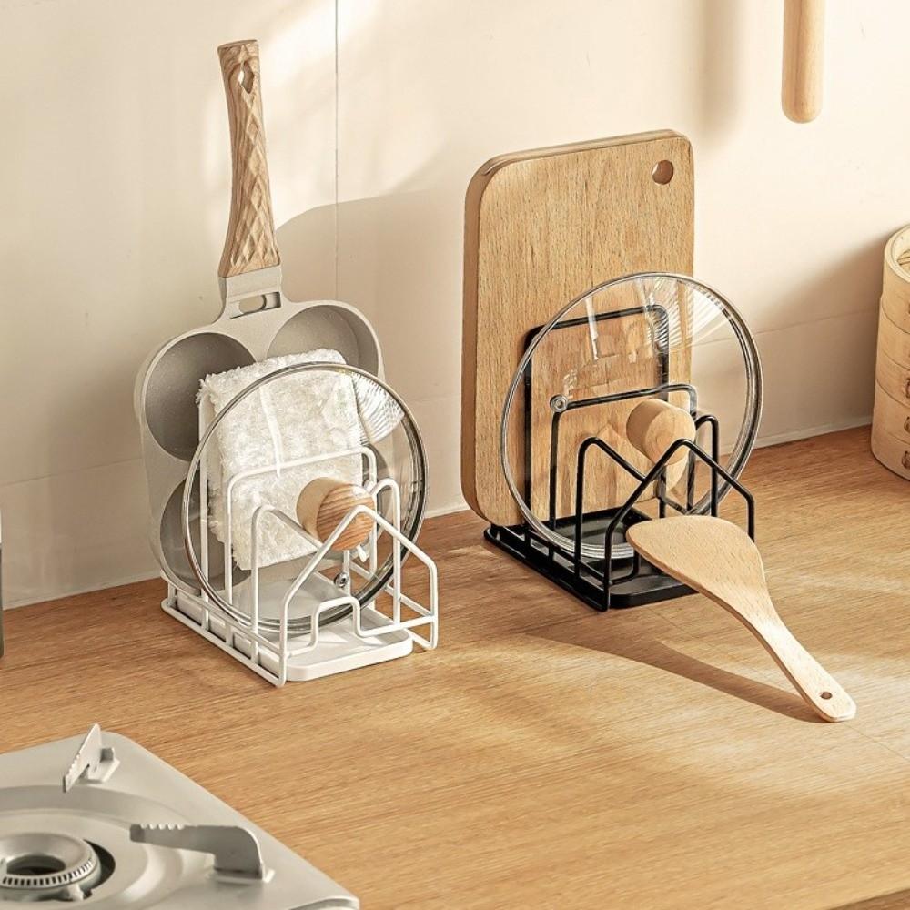 Hollow Design Kitchen Storage Rack Multifunctional Cutting Board Holder Pan Lid Organizer  Kitchen