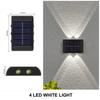 4/6/8/10LEDs Solar Wall Lamp Yard Street Decor Light Outdoor Waterproof Up and Down Luminous Lighting Garden Landscape Lamp
