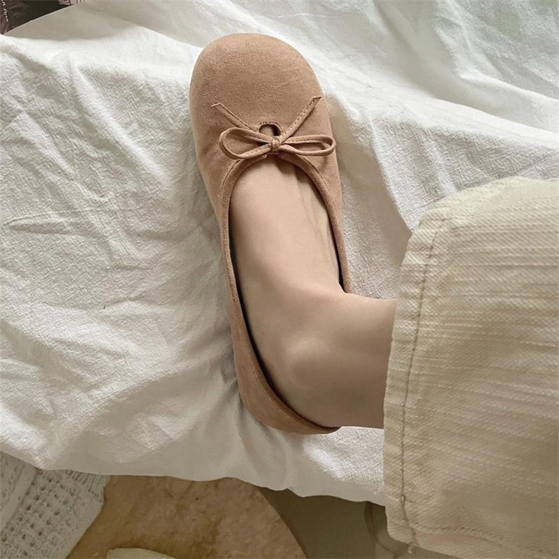 

Fashion IPPEUM Velvet Ballet Flats Mary Janes Shoes For Women 2025 New Summer Ballerinas Zapatos Mujer 225 бежевый