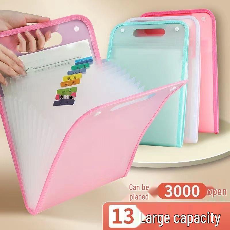Multi-layer Student Test Paper Storage Accordion Bag - Durable Handheld Folder for Junior High Students