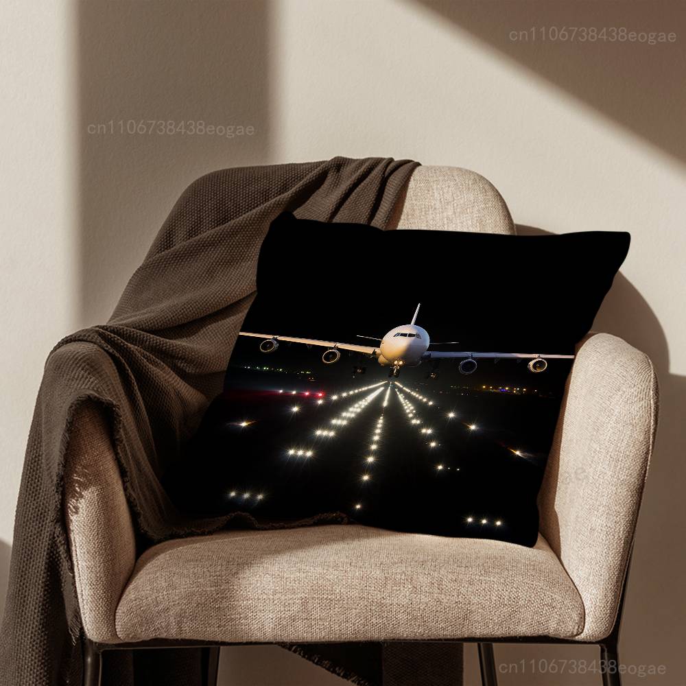 Art Airplane Plane Pillow Case For Room Sofa Cushion Cover Suitable For Home Bedroom Decoration And Protector