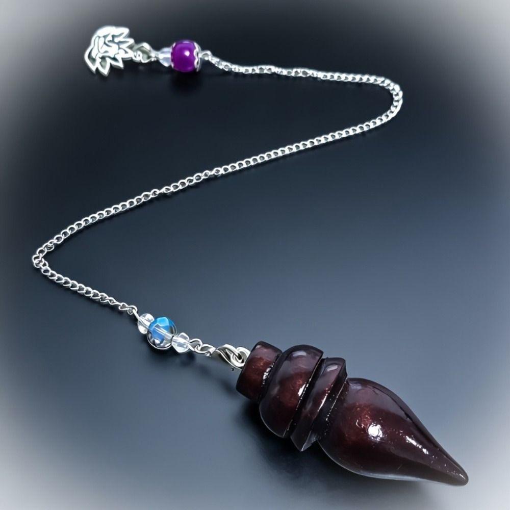 Dowsing Wooden Pendulum Wooden Reiki Spiritual Pendulo Creative Gift Round Cone Pattern