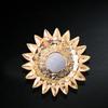New Creative Baroque Dazzle Moon Sun Enamel Badges Pins For Women Classic Retro Middle Metal Corsage Party Banquet Pin