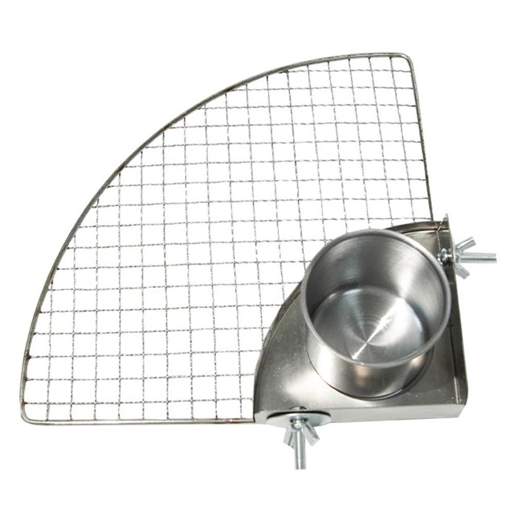 Anti-turnover Bird Food Feeder for Cage Stainless Steel Parrot Feeding Bowl Bird Supplies