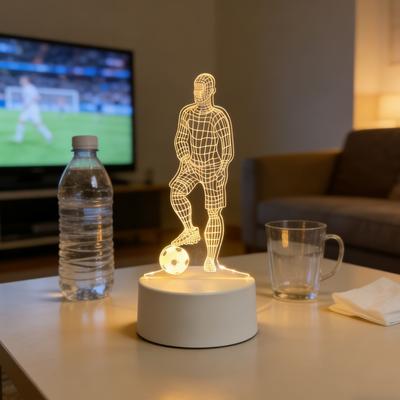 Football Player Night Light, USB Creative 3D Atmosphere Decoration Light, Birthday Gift for Family and Friends.