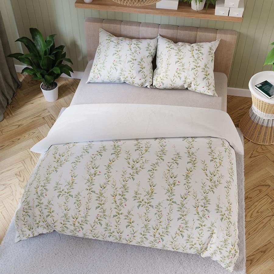 RIMA bedding set 220x200 cm - satin cotton, delicate floral pattern