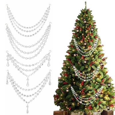 Crystal Bead Garland Christmas Hanging Ornament Beaded Hanging Decoration  Wedding Decoration