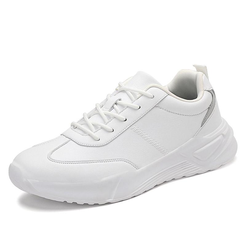 Men's Elastic Running Shoes PU Leather Sneakers Waterproof Outdoor Sports Shoes for Jogging Traveling Anti-slip