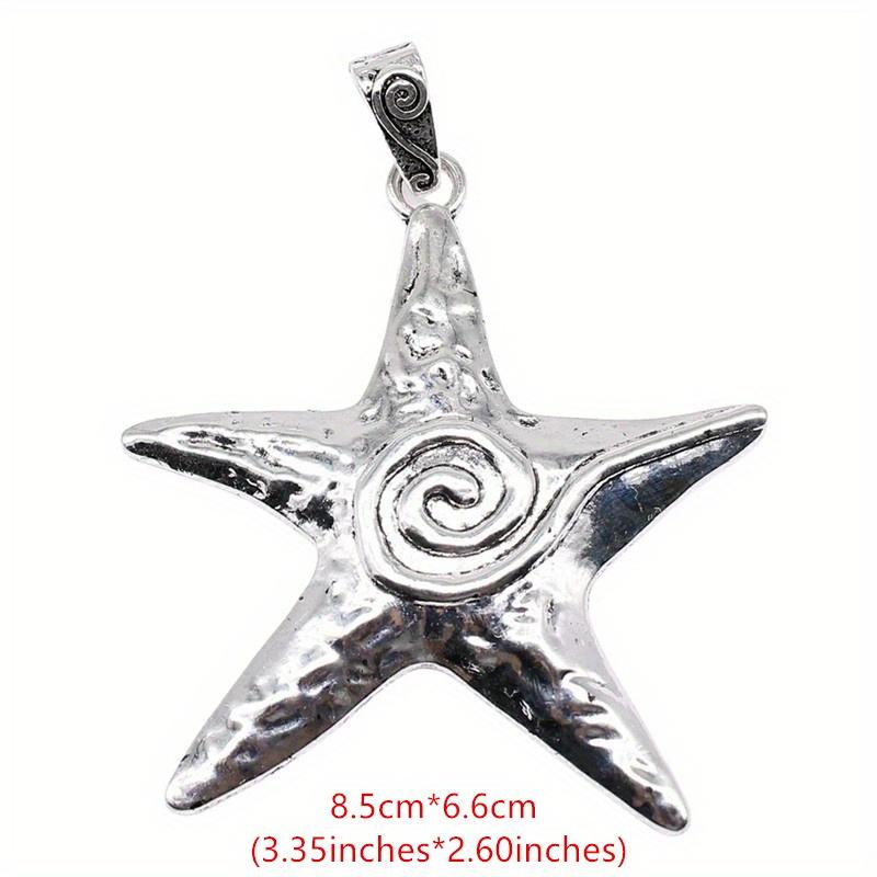 1pc Antique Silver Color Big Starfish Charms Pendant for Necklace DIY Handmade Jewelry Making