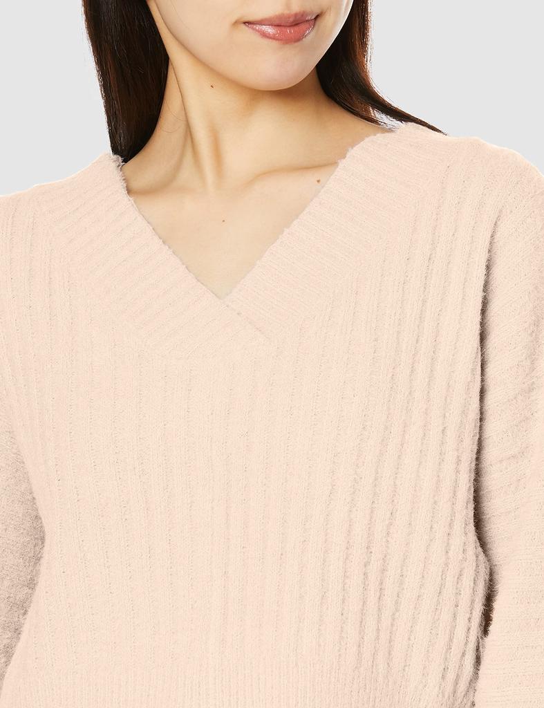 Jill by Jill Stuart Women's V-Neck Ribbed Knit Sweater in Ecru, FR