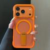 IPhone 17 Case With 360 Rotating Stand Magnetic Snap-on Corner Air Cushion Protection Soft Silicone Full Cover