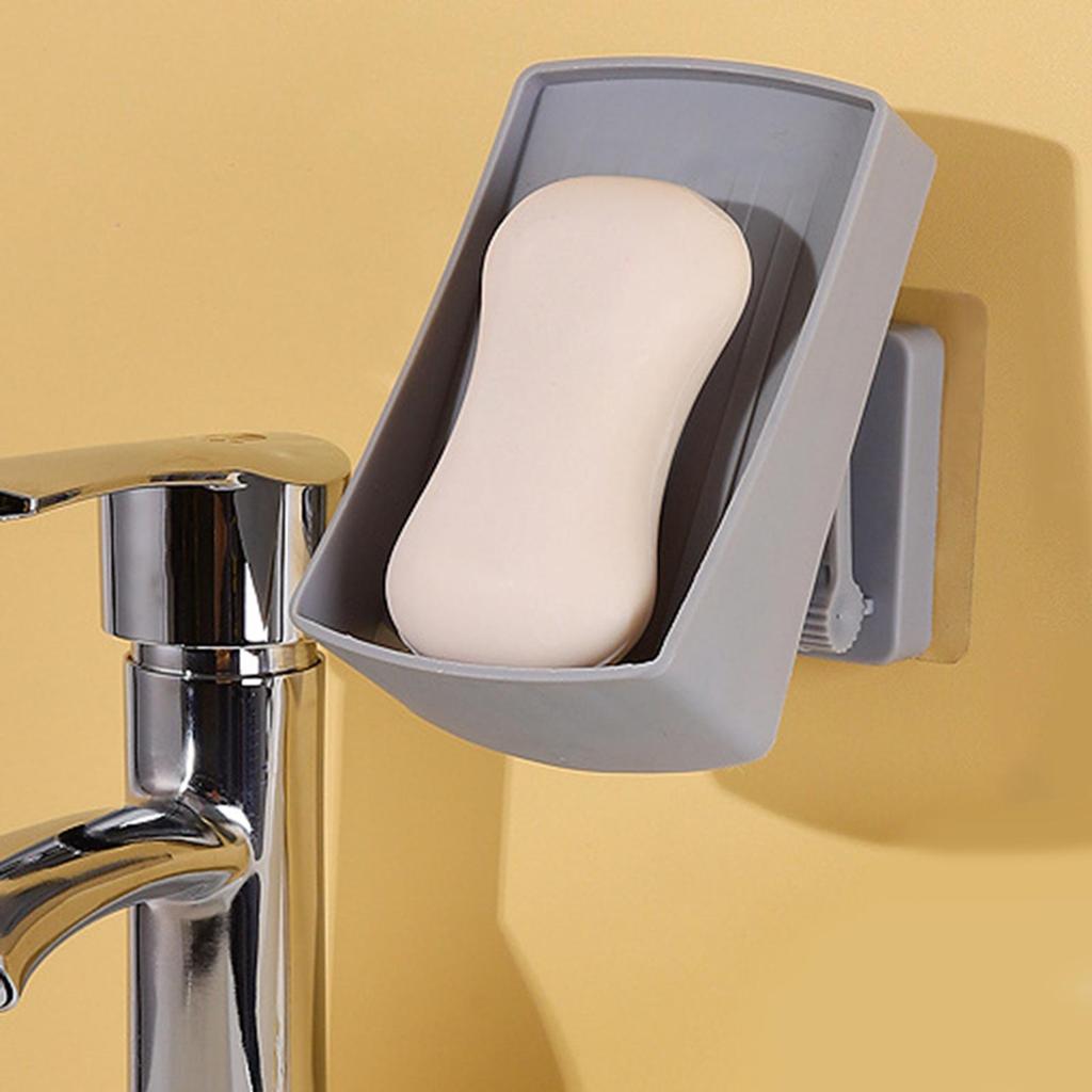 Soap Dish for Shower, Self Wall Mounted Soap Dish Holder with Drainage, Soap Holder for Bathroom and Kitchen