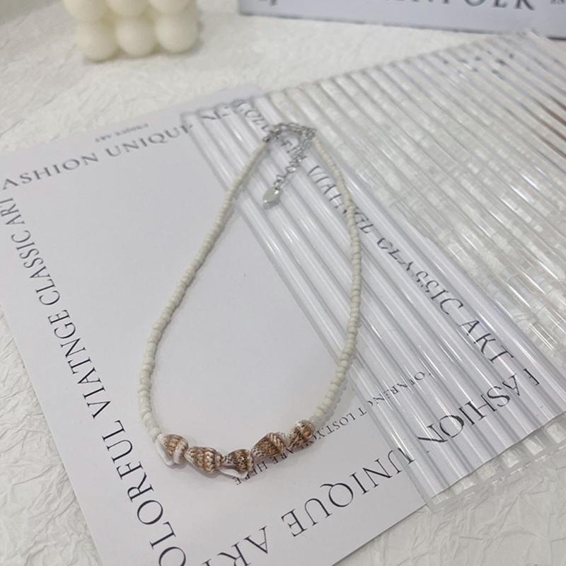 Elegante Perlenkette Einzigartiger Muschelperlen-Choker Schlüsselbein-Kette für Damen Modeschmuck Geschenk Dopamin-Kette