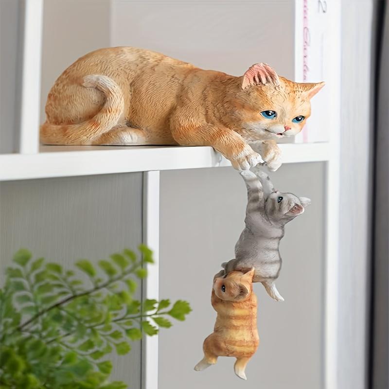 

Милая статуэтка кошки с котенком, смоляная скульптура котенка, фигурка куклы трех кошек, домашний декор, украшение для столешницы в гостиной, для прихожей Cat ornaments