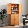 Storage Furniture Set with Storage Compartment and Door Brown Wood Based Material