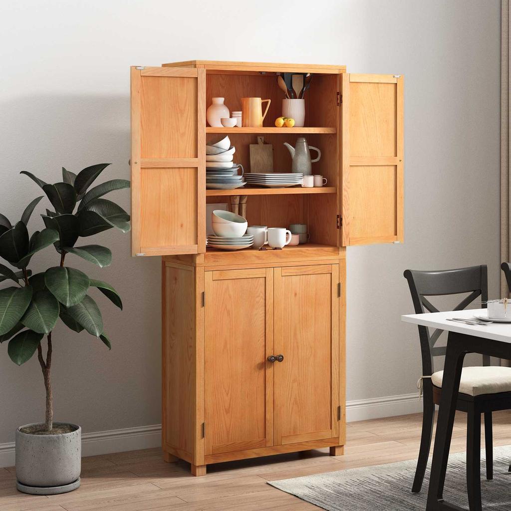 Storage Furniture Set with Storage Compartment and Door Brown Wood Based Material