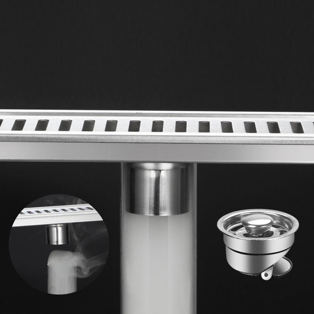 Rectangle Shape Floor Drain SUS304 Stainless Steel Shower Floor Drain Practical Shower Drain  Home