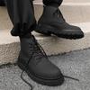 Fashion Autumn and Winter Thick Soled Men's Short Boots Black Classic Minimalist Style Business Office Outdoor Leisure Party Hot Shoes