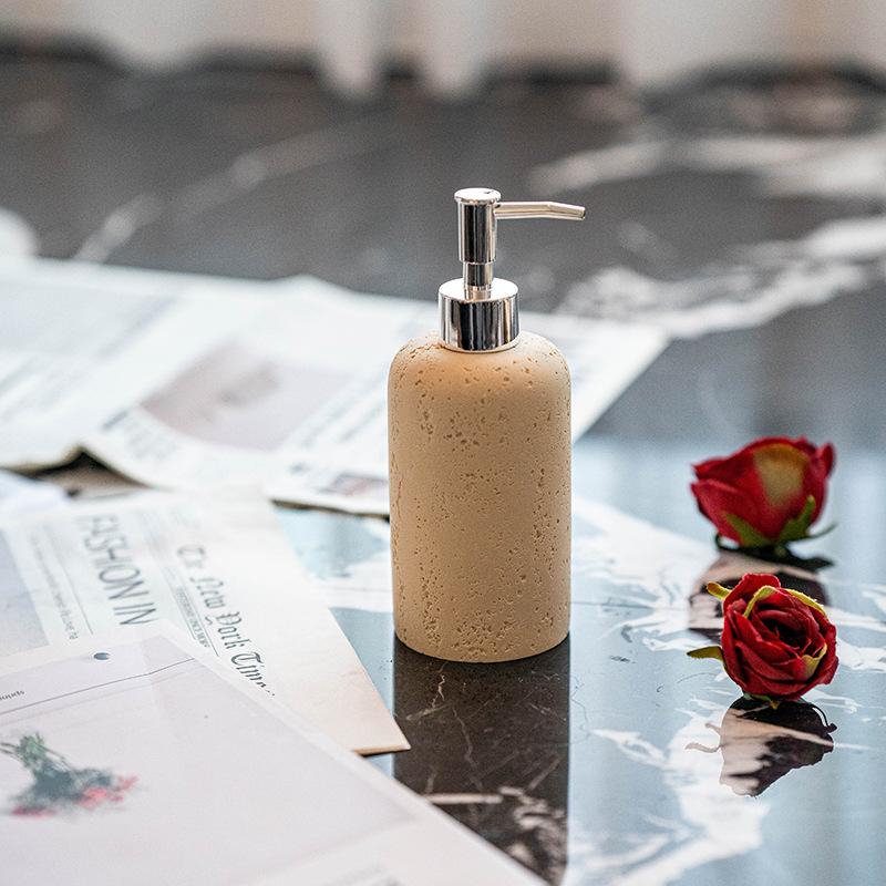 Höhlenstein-Emulsionsflasche Shampoo Handdesinfektionsmittel Luxuriöses Duschgel-Flasche Druckflasche Hotel Badezimmer Dekoration Seifenspender