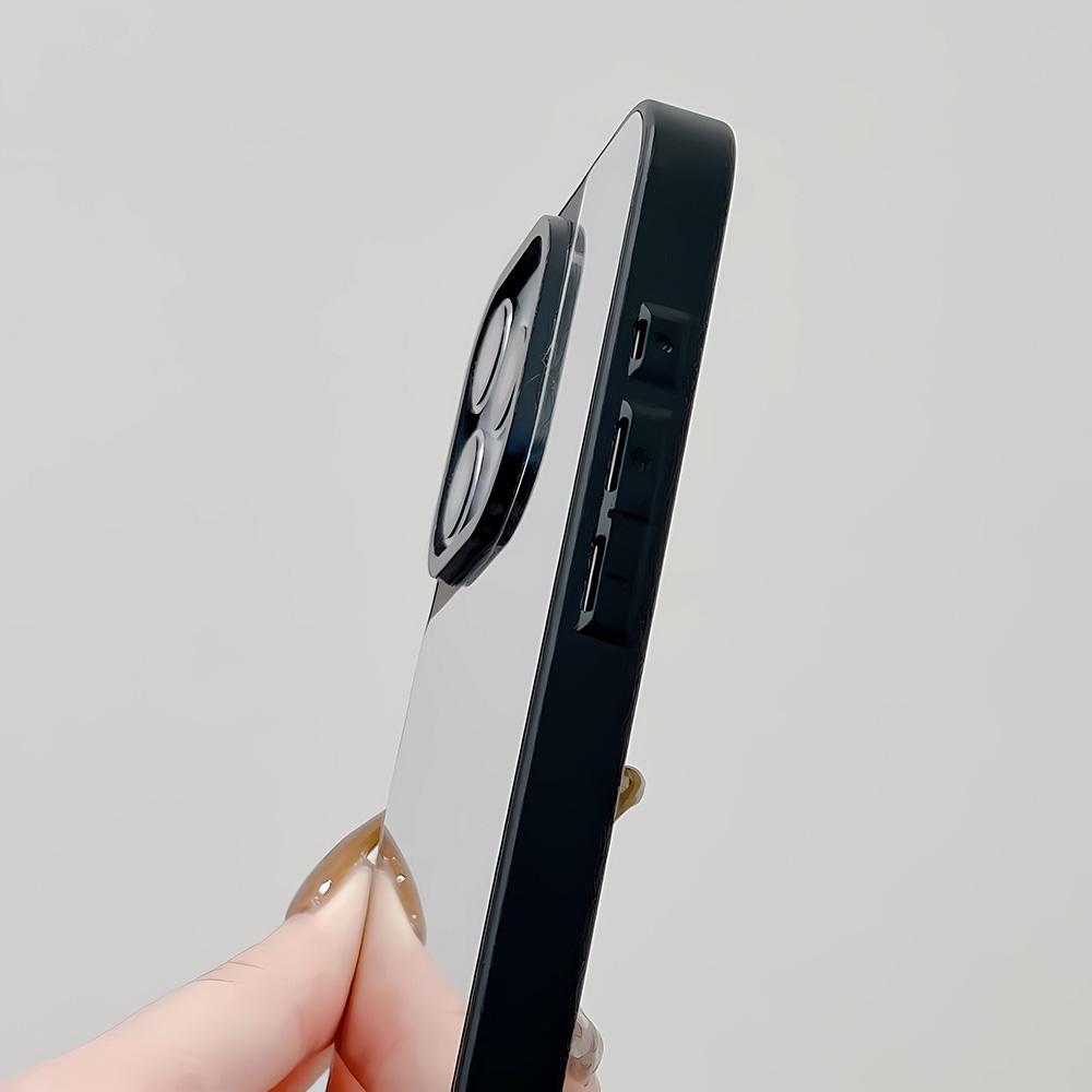 Spiegel Handyhülle für iPhone 15 11 13 14 für 15 16 Pro Max 12 13 16 Pro Wolke Blume und Tier Niedlicher Stil Handyhülle