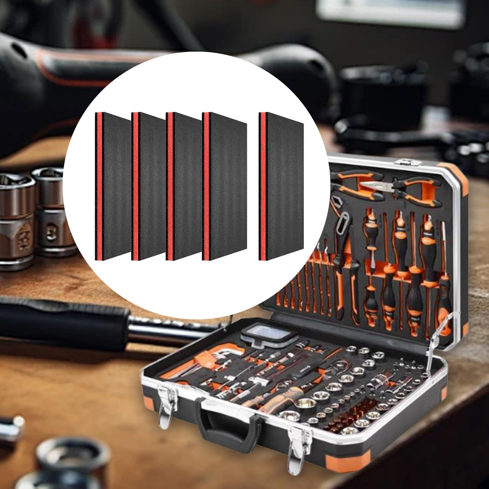 

5 Pieces Tool Box Foam Inserts Packing Pads Removable Liners for Transport Length 45cm