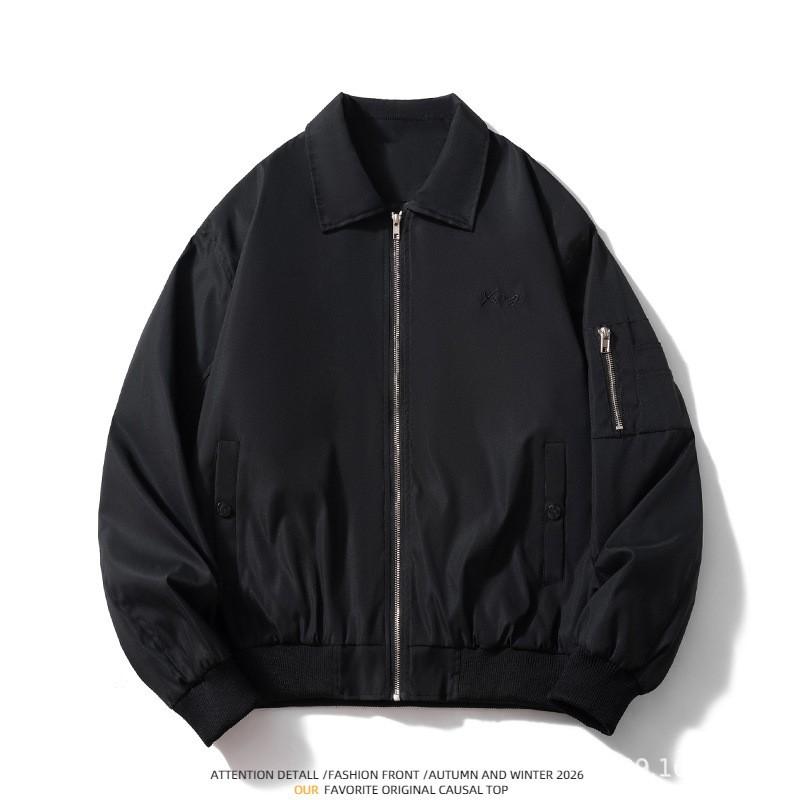 Mens Bomber Jacket Winter Warm Cotton-Padded Short Outerwear Casual Loose Fit Teens Adults