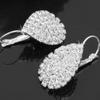 Women Fashion Luxury Shiny Rhinestone Water Drop Pendant Earrings Jewelry