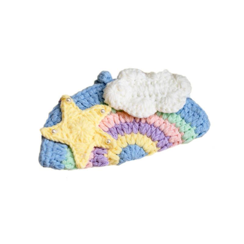 Chic And Modern Handwoven Rainbow Sling Bag Breathable Wool Material For Everyday Use