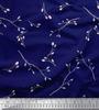 Soimoi Japan Crepe Satin Fabric Leaves & Buds Flower Print Fabric by the metre 42 Inch