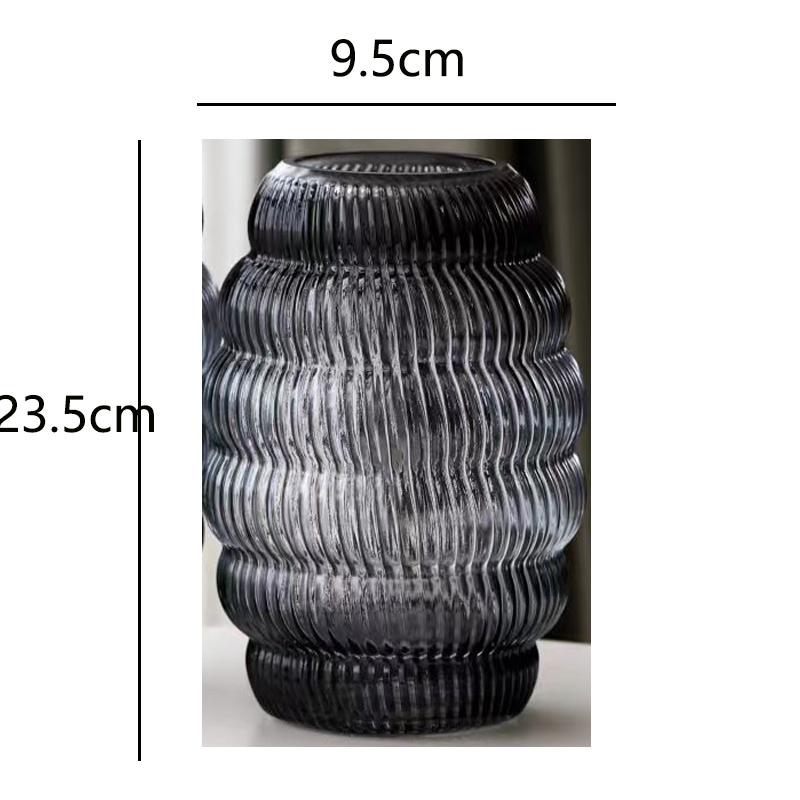 Creative Gray Transparent Glass Vase Hydroponic Flower Desktop Decoration Donut Shaped Flower Vase Handicrafts Home Decoration
