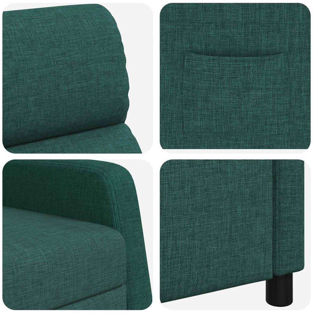 Recliner Armchair Dark Green Fabric