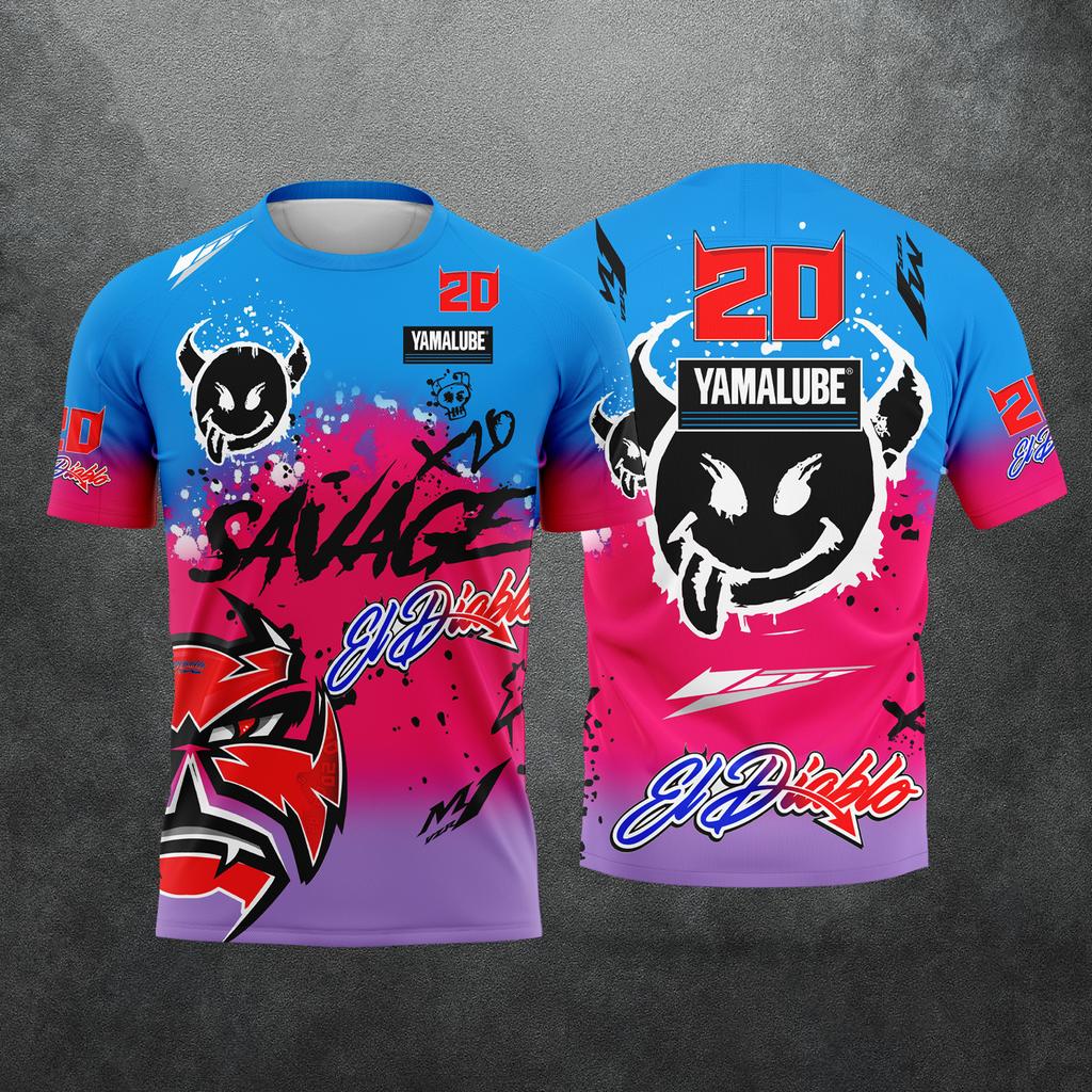 Fabio Quartararo 20 Fan Tričko El Diablo Motocyklový Jezdec Grafické Tričko 3D Tisk Unisex Ležérní Letní Krátký Rukáv