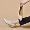 Pointed High Heels Women's Simple and Generous Sheepskin Work Shoes Medium Heel Shallow Mouth Single Shoes Dress Shoes