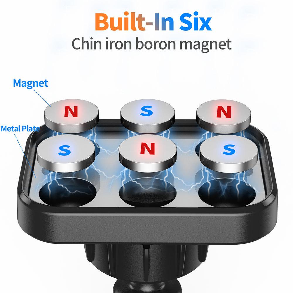 Upgrade Magnetische Autohalterung Lüftungsschlitz 6X Starke Magnete Universelle Handyhalterung Haken 360° Drehbar Lüftungsschlitz-Halterung