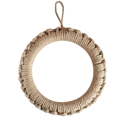 Stylish straw pot mat, heat-resistant, with hooks, perfect for iron kettles, pots, earthenware pots, and other ironware. A simple, decorative accessor